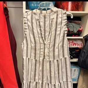 Miami Striped Midi Dress - Cream and Black